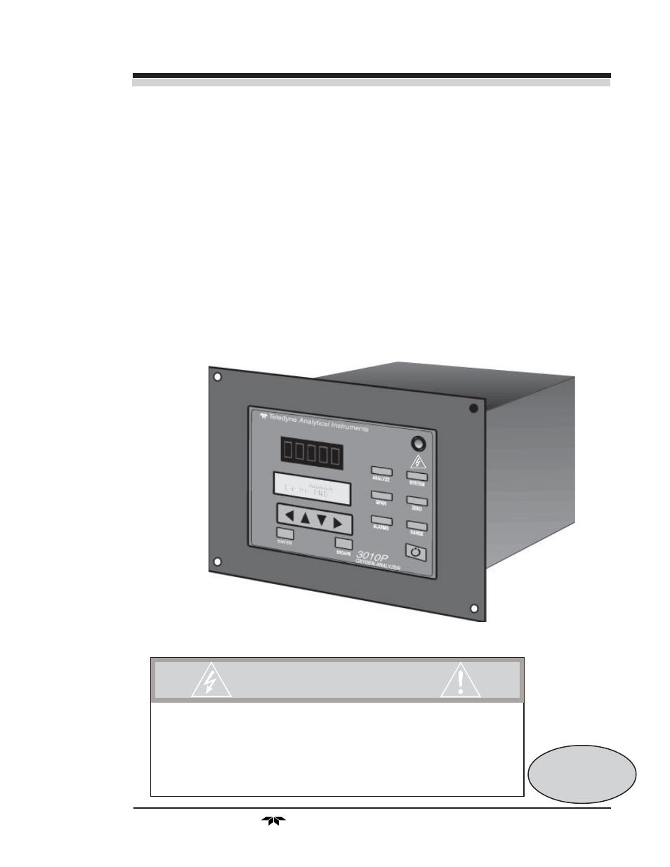 Teledyne 3010PAC - Split architecture percent oxygen analyzer (EU - CENELEC) User Manual | 88 pages