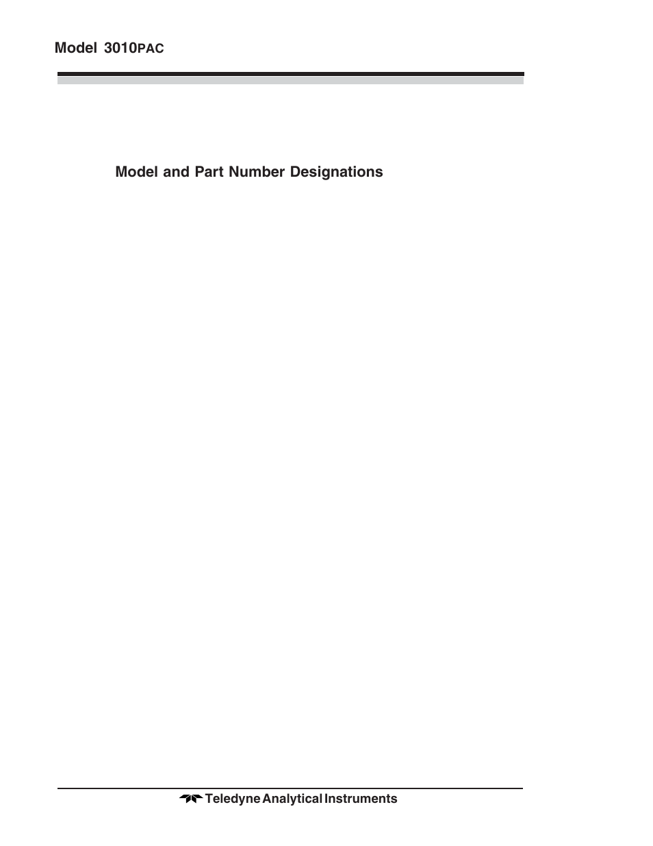 Teledyne 3010PAC - Split architecture percent oxygen analyzer (EU - CENELEC) User Manual | Page 6 / 88