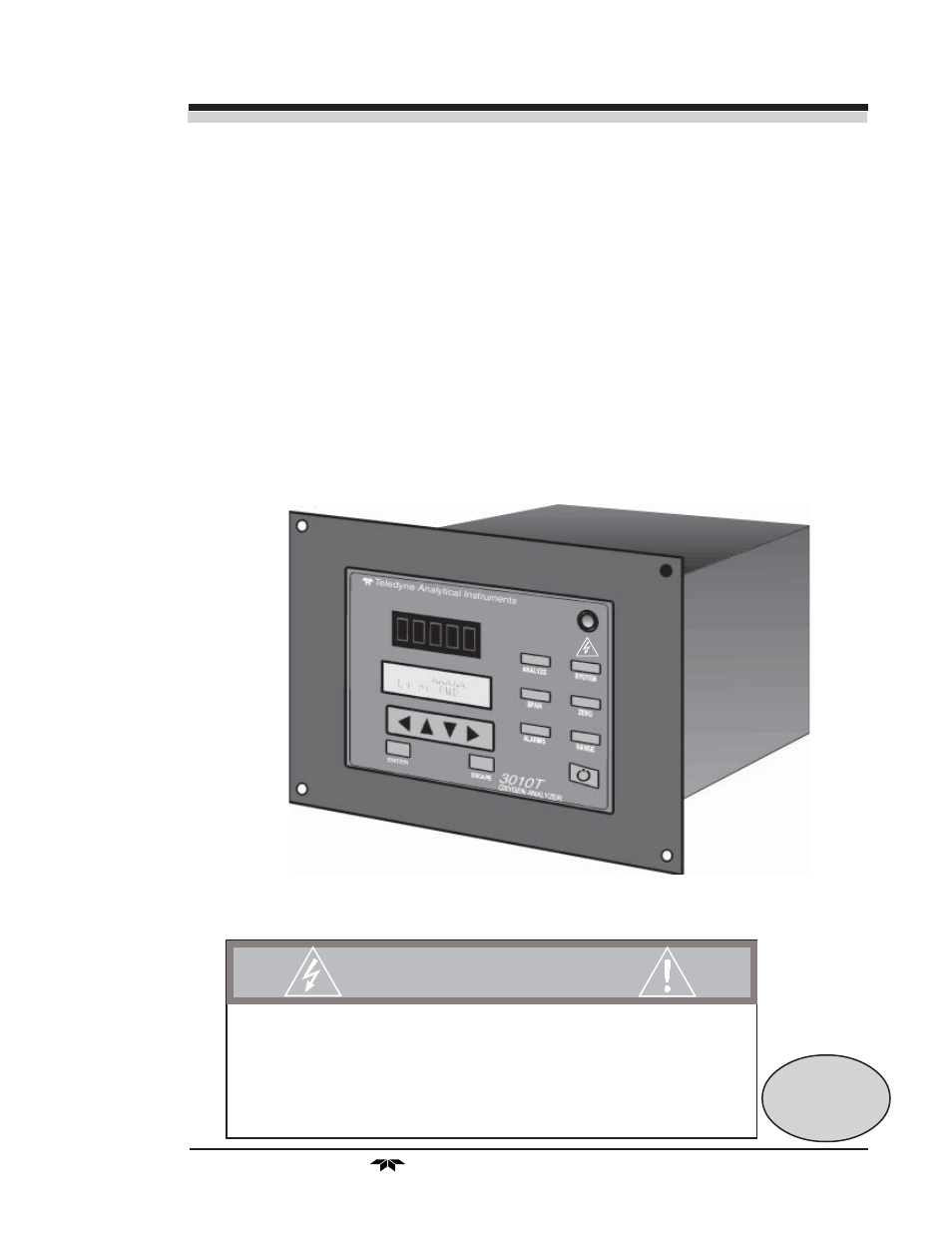 Teledyne 3010TAC - Split architecture trace oxygen analyzer (EU - CENELEC) User Manual | 90 pages