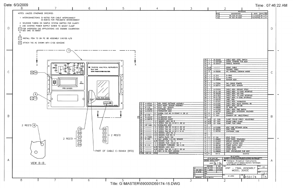 Prints 3060e.pdf | Teledyne 3060e - Ultra Trace oxygen analyzer User Manual | Page 154 / 167