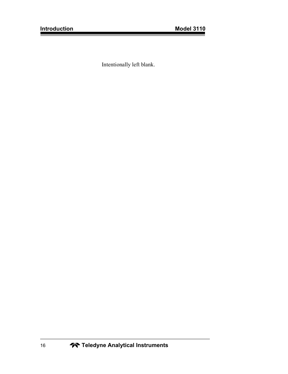 Teledyne 3110 – Portable Trace/Percent Oxygen Analyzer, unapproved version User Manual | Page 16 / 52