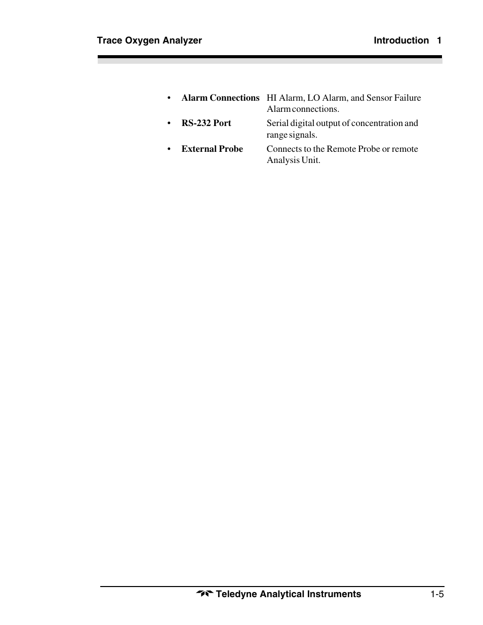 Teledyne 3190 - OEM trace oxygen analyzer User Manual | Page 11 / 42