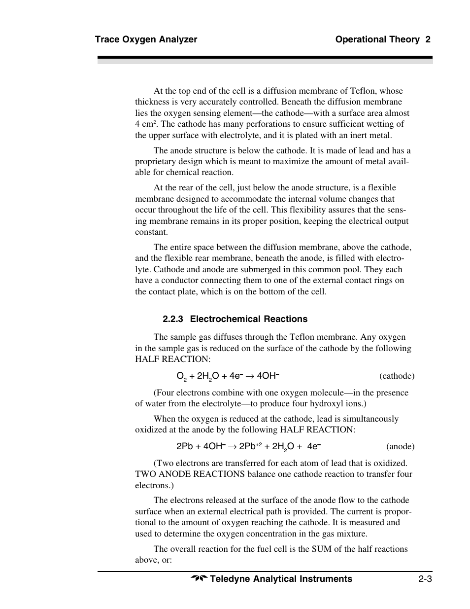 Teledyne 3190 - OEM trace oxygen analyzer User Manual | Page 15 / 42