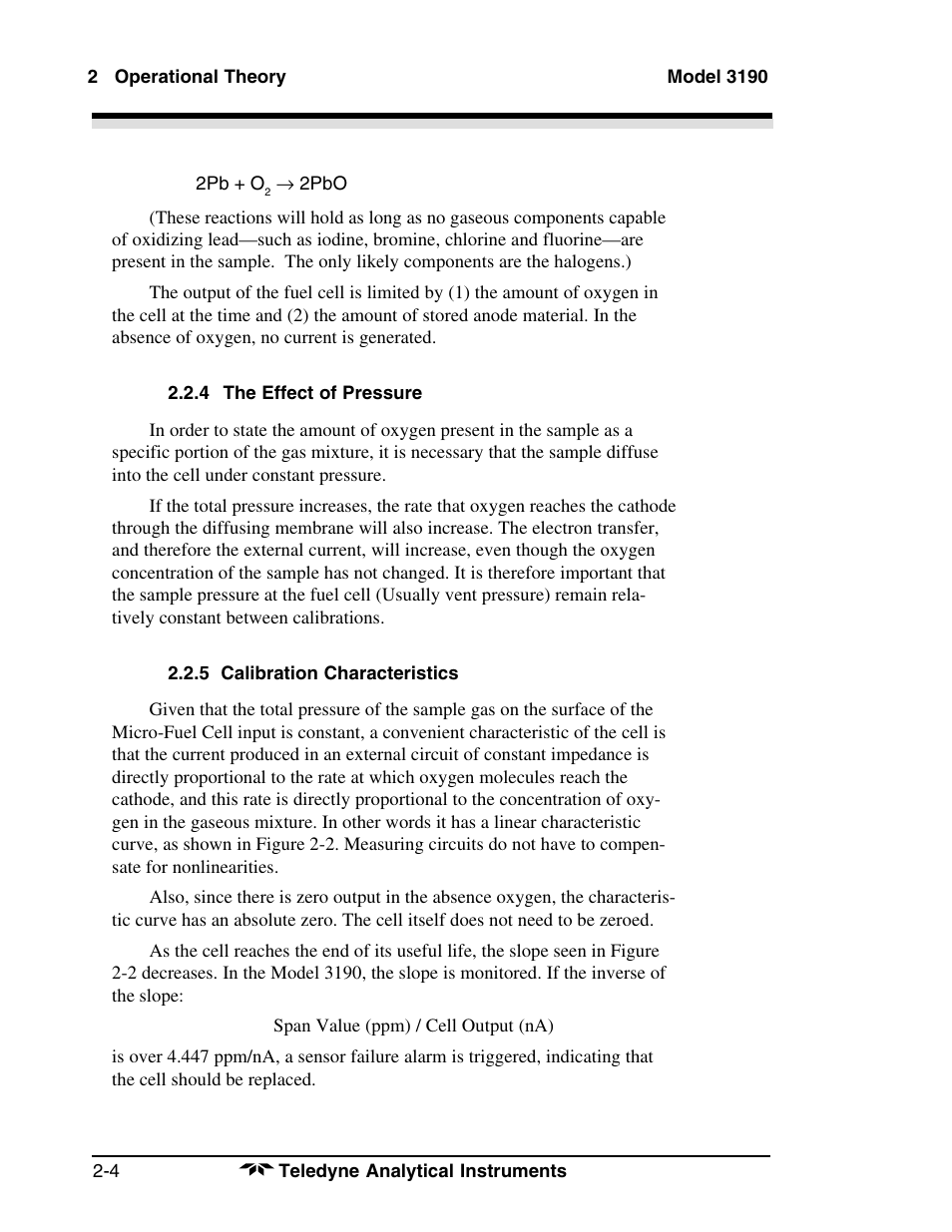 Teledyne 3190 - OEM trace oxygen analyzer User Manual | Page 16 / 42