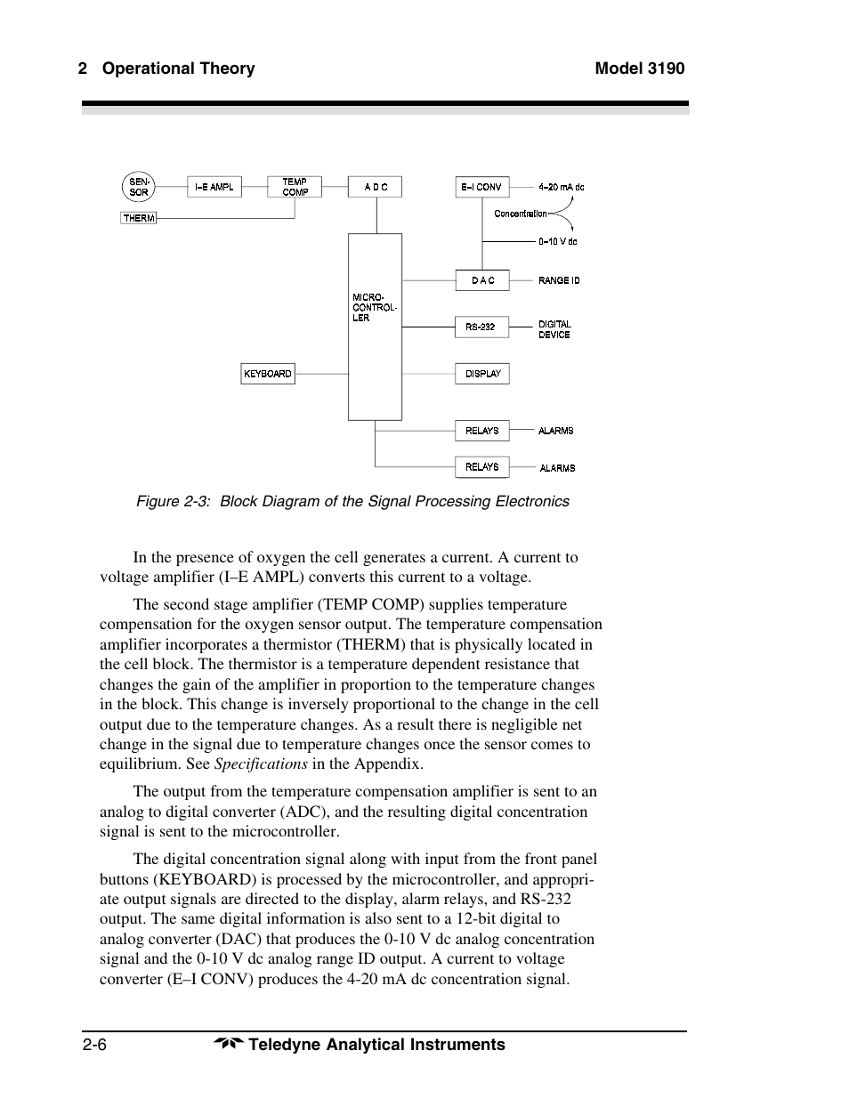 Teledyne 3190 - OEM trace oxygen analyzer User Manual | Page 18 / 42