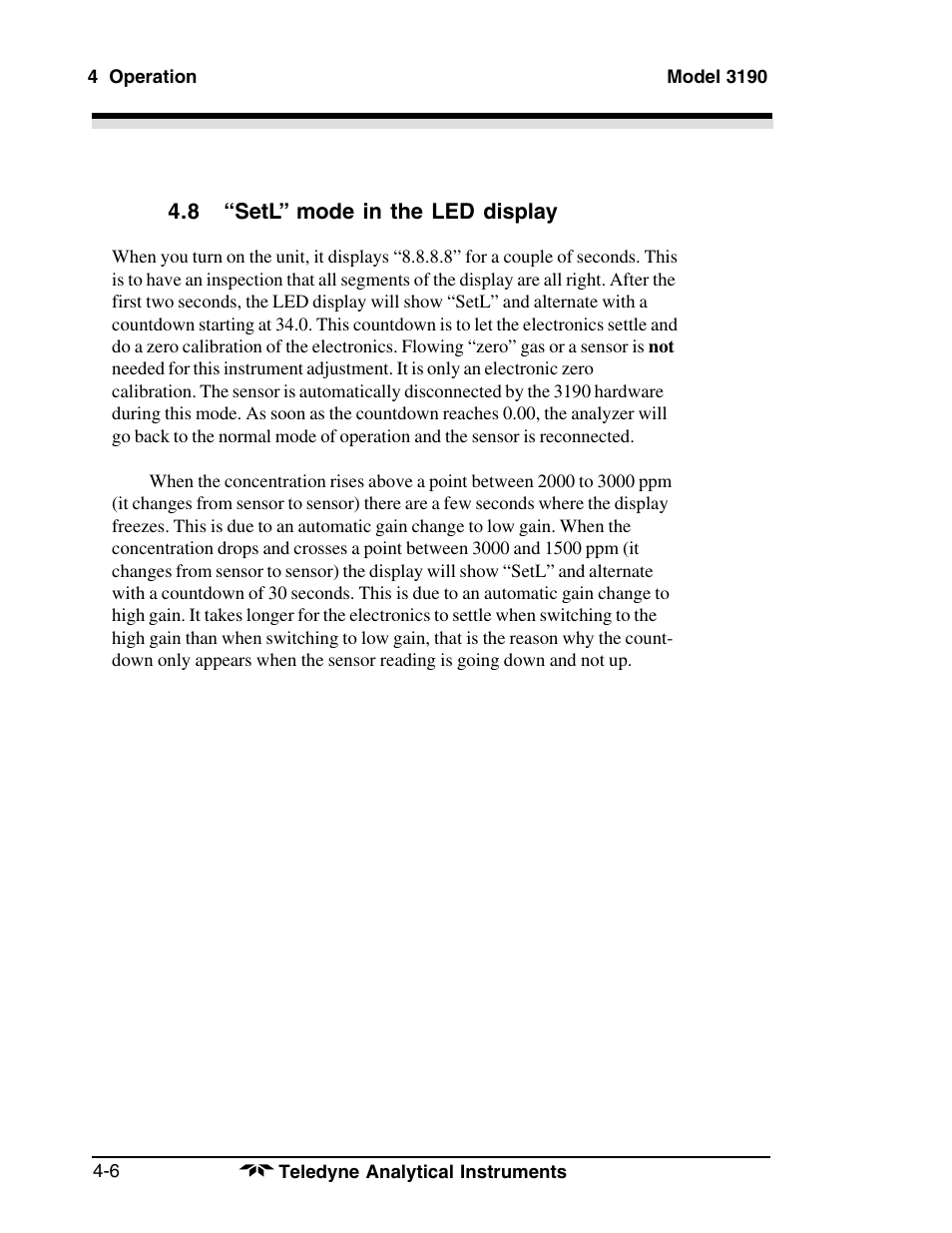 Teledyne 3190 - OEM trace oxygen analyzer User Manual | Page 32 / 42