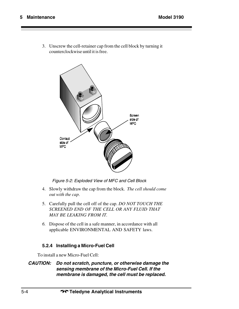 Teledyne 3190 - OEM trace oxygen analyzer User Manual | Page 36 / 42