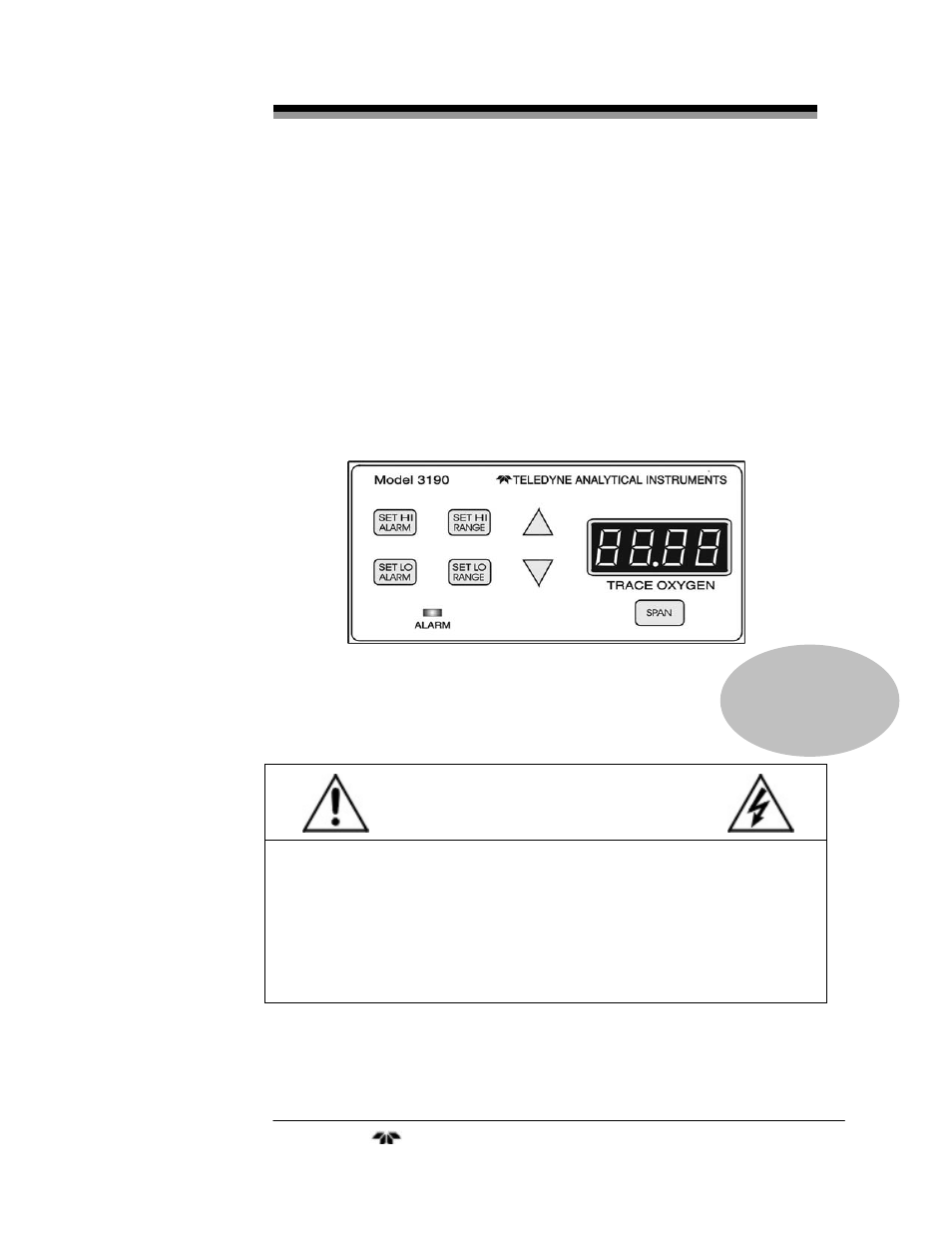 Teledyne 3190Z - Zirconium oxide trace oxygen analyzer User Manual | 35 pages