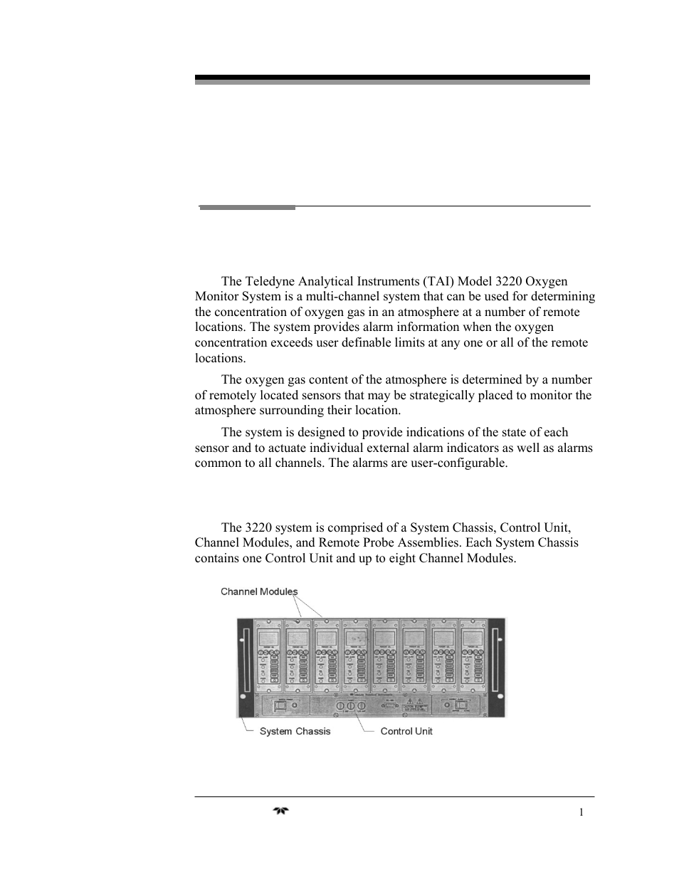 Introduction | Teledyne 3220 - Multi-channel oxygen monitor system User Manual | Page 15 / 58