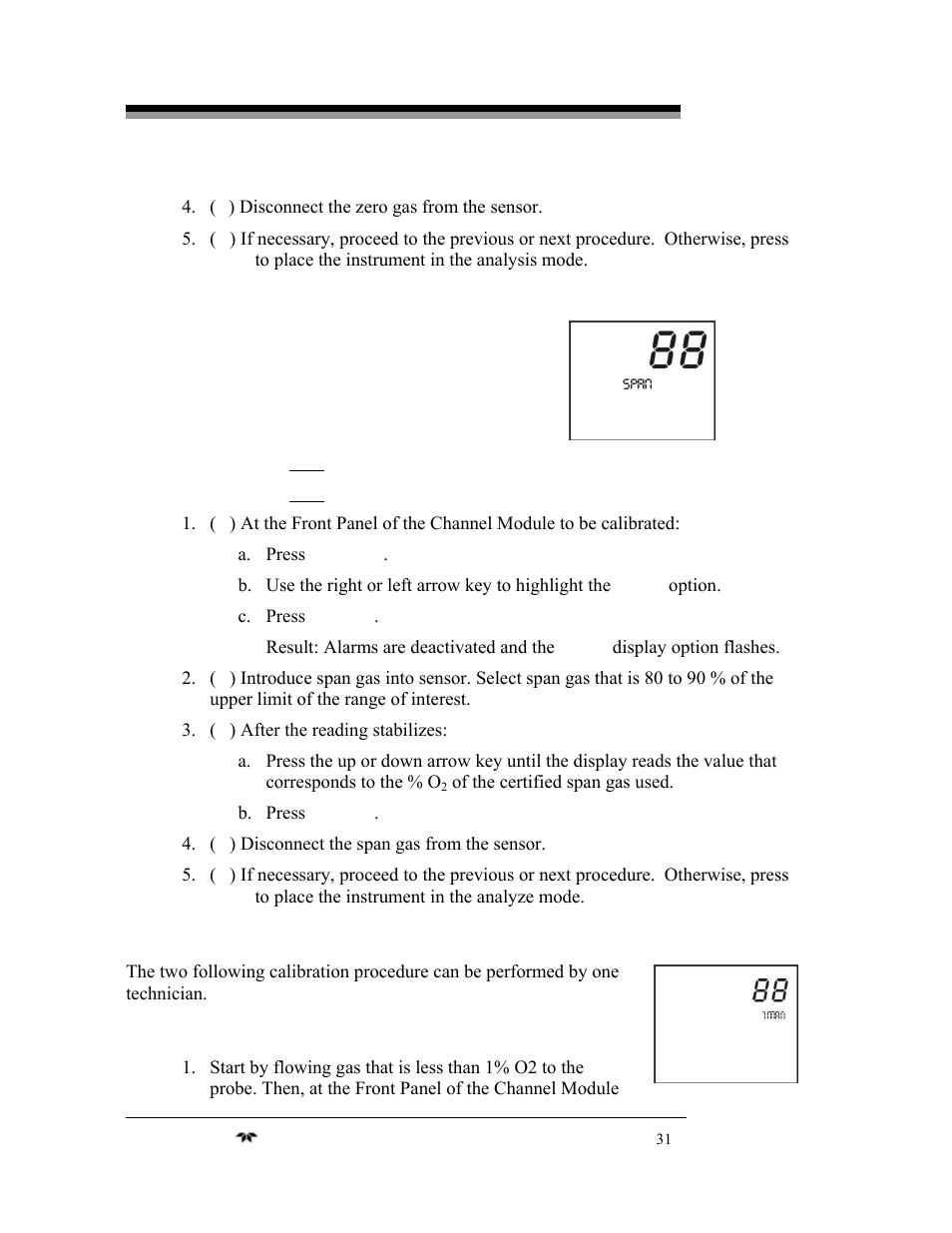 Teledyne 3220 - Multi-channel oxygen monitor system User Manual | Page 45 / 58