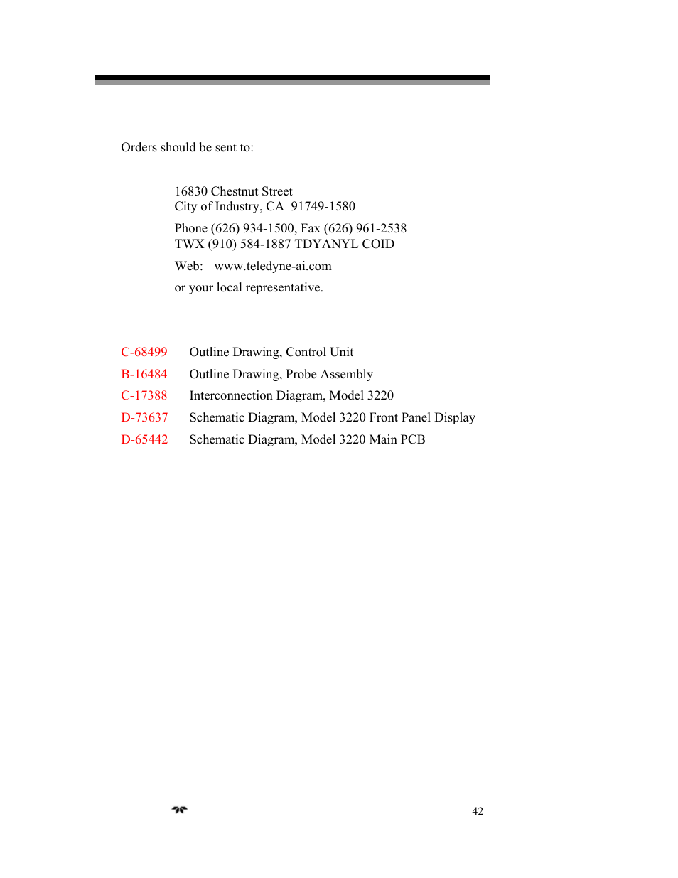 Teledyne 3220 - Multi-channel oxygen monitor system User Manual | Page 56 / 58