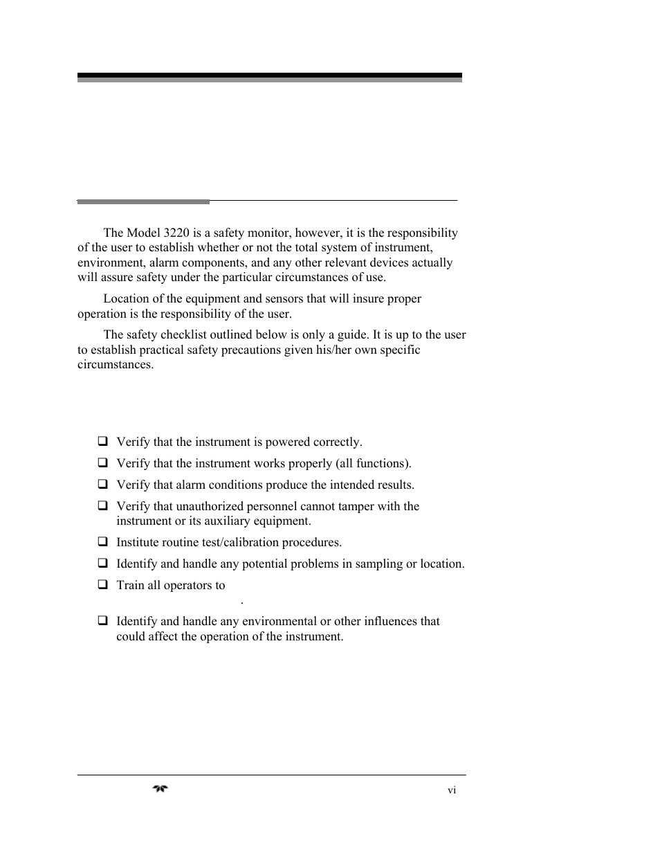 Important notice | Teledyne 3220 - Multi-channel oxygen monitor system User Manual | Page 6 / 58
