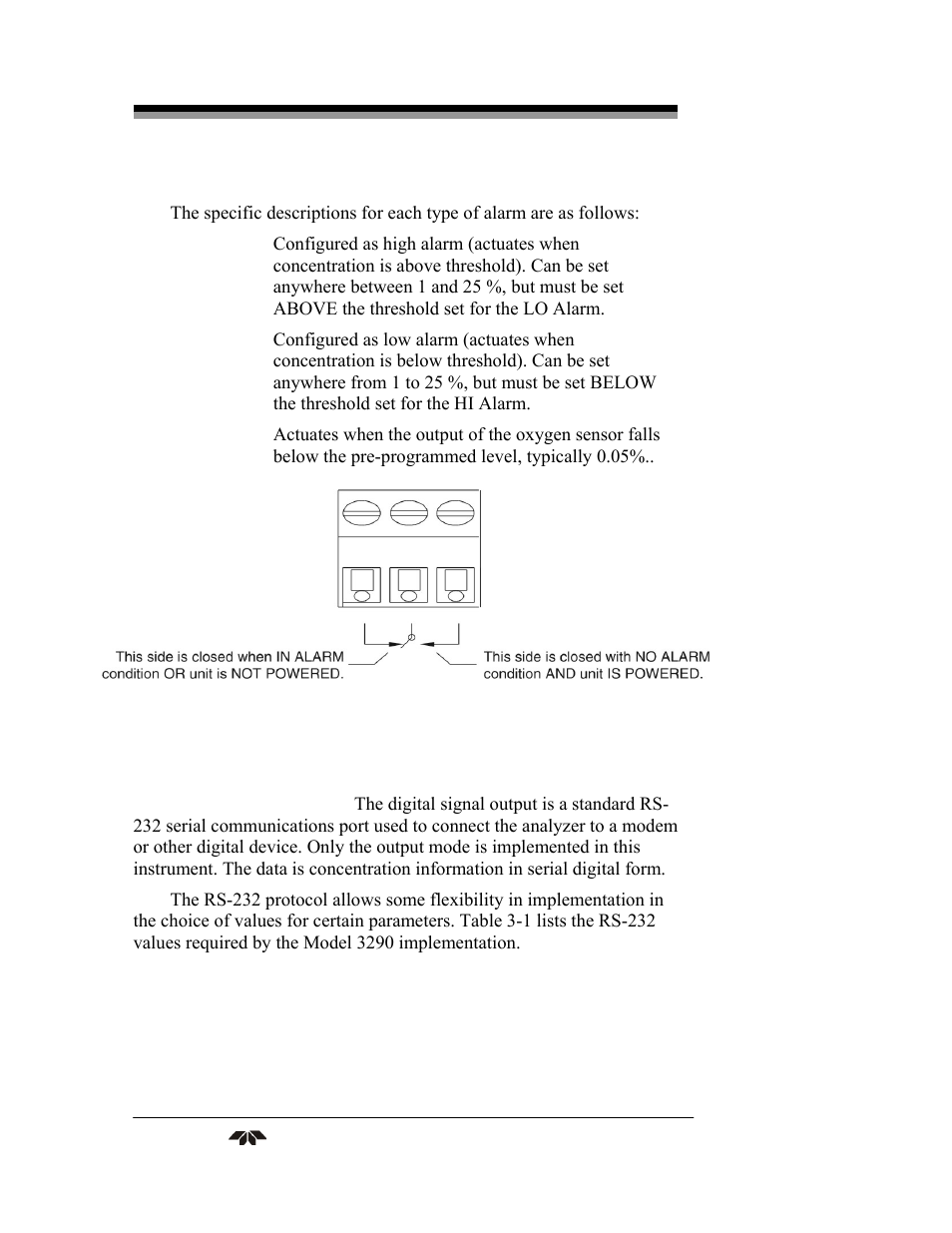 Teledyne 3290 - OEM percent oxygen analyzer User Manual | Page 30 / 47