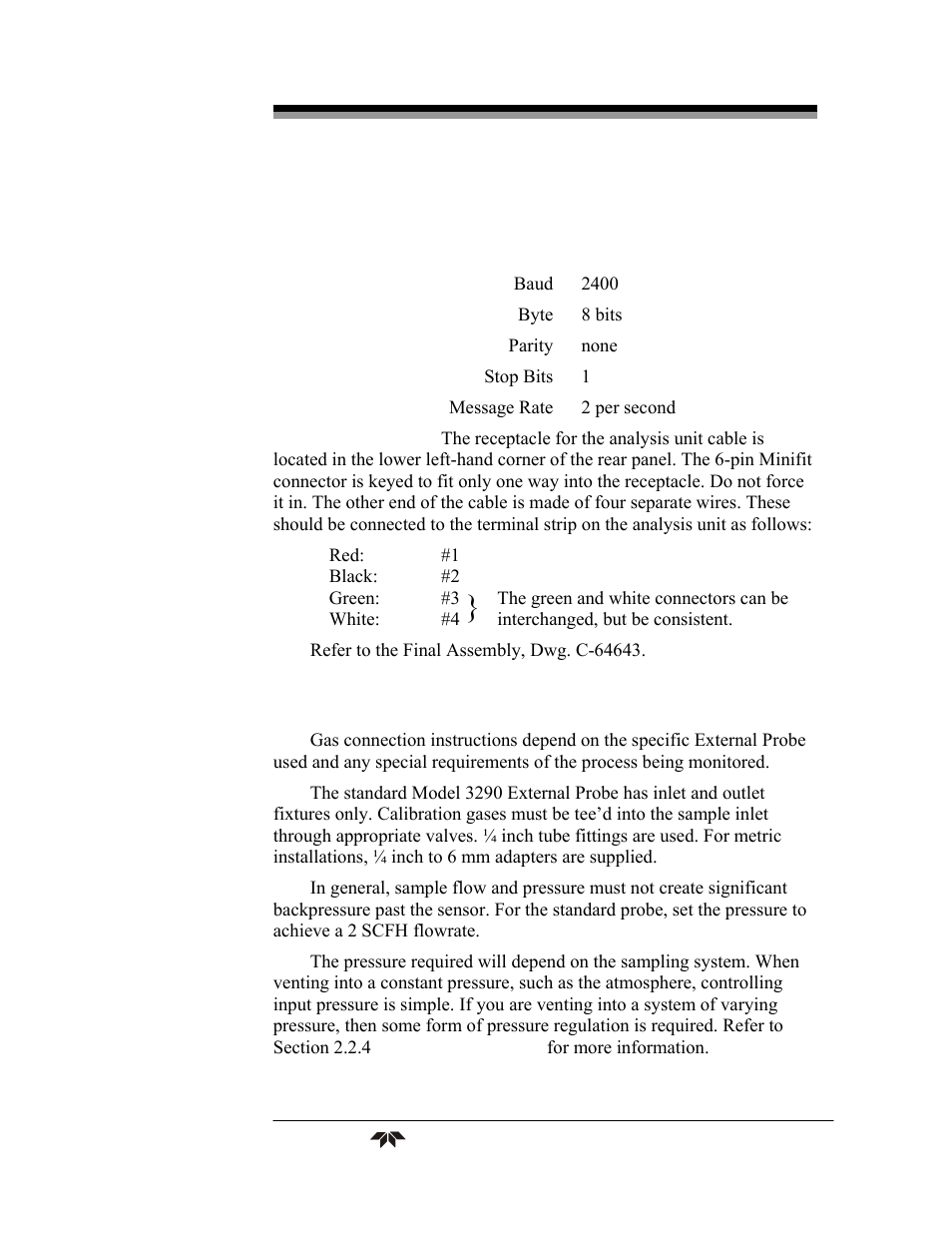 Teledyne 3290 - OEM percent oxygen analyzer User Manual | Page 31 / 47