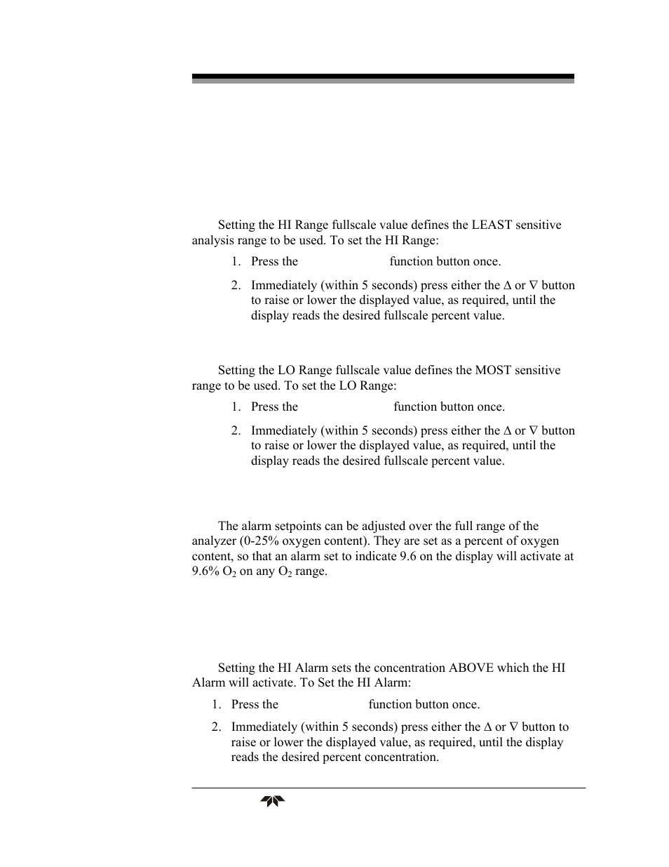 Teledyne 3290 - OEM percent oxygen analyzer User Manual | Page 35 / 47