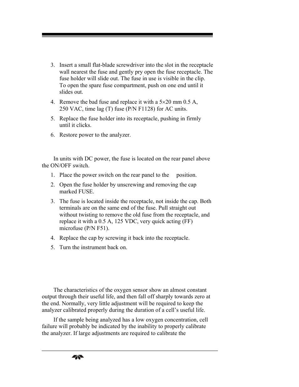 Teledyne 3290 - OEM percent oxygen analyzer User Manual | Page 40 / 47