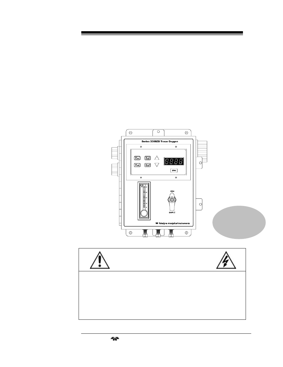 Teledyne 3300ZB - Low-cost Zirconium Oxide Oxygen Analyzer User Manual | 37 pages