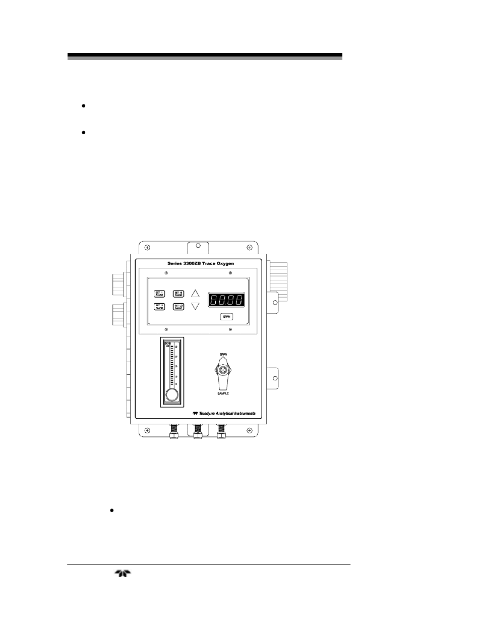 Teledyne 3300ZB - Low-cost Zirconium Oxide Oxygen Analyzer User Manual | Page 12 / 37