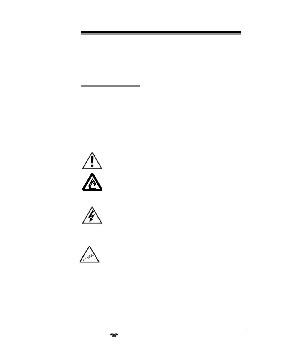 Safety messages | Teledyne 3300ZB - Low-cost Zirconium Oxide Oxygen Analyzer User Manual | Page 3 / 37