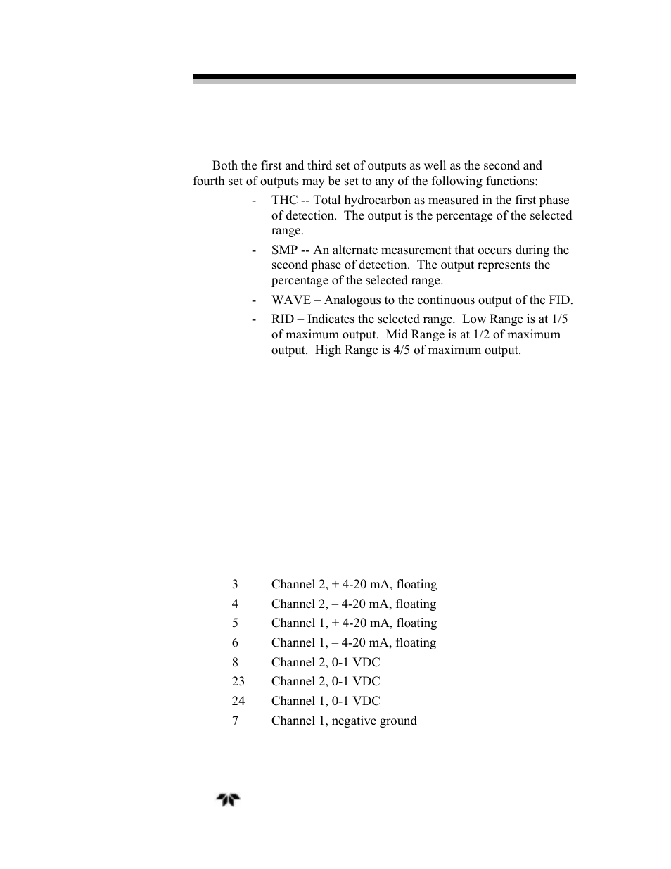 Teledyne 4030 - Total Hydrocarbon gas analyzer User Manual | Page 22 / 56