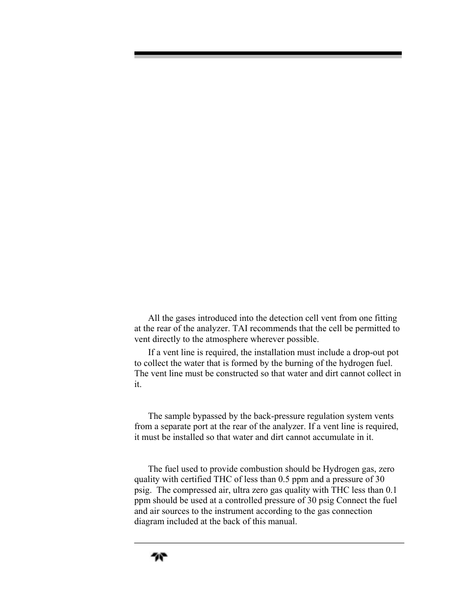 Caution | Teledyne 4030 - Total Hydrocarbon gas analyzer User Manual | Page 28 / 56