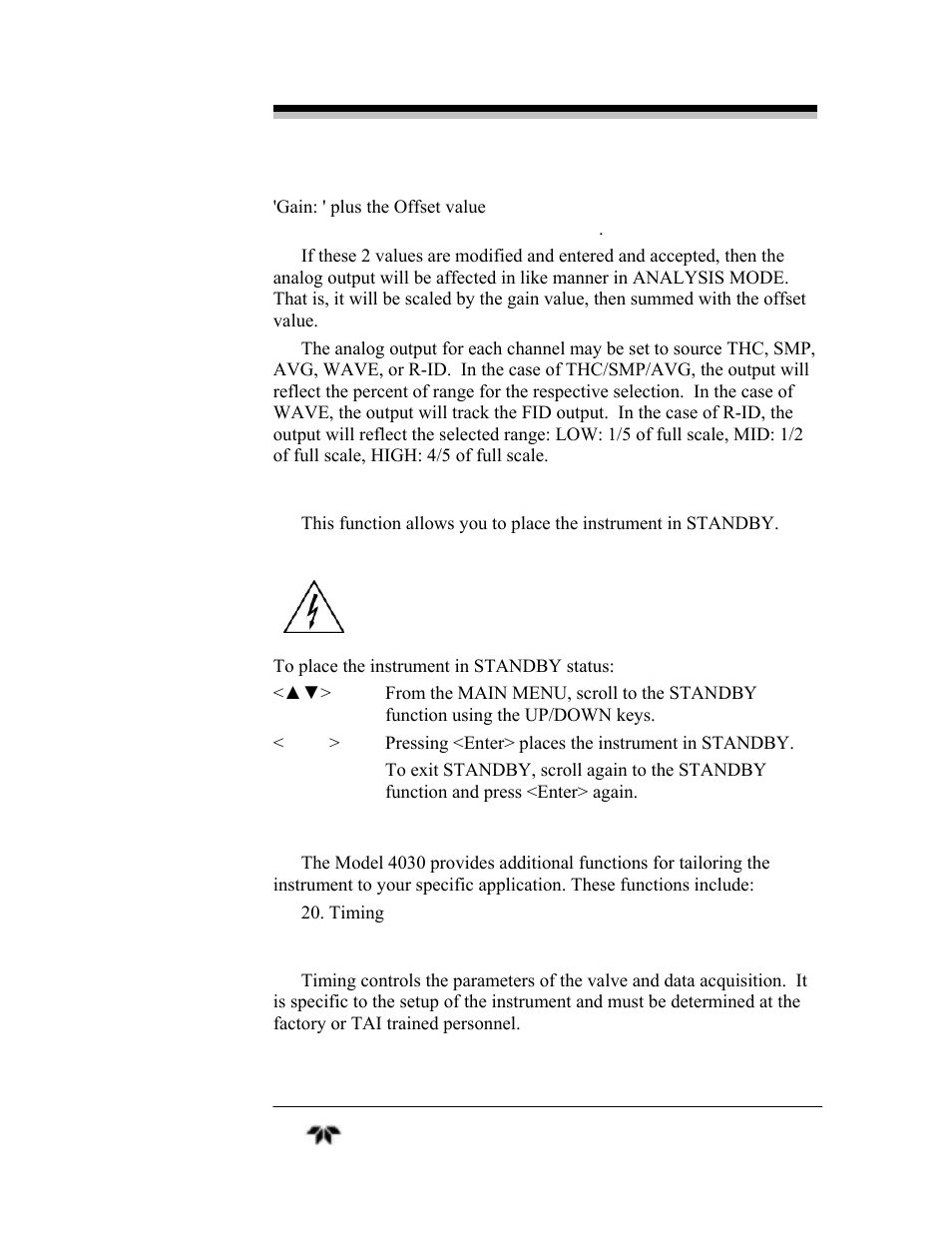 Teledyne 4030 - Total Hydrocarbon gas analyzer User Manual | Page 54 / 56
