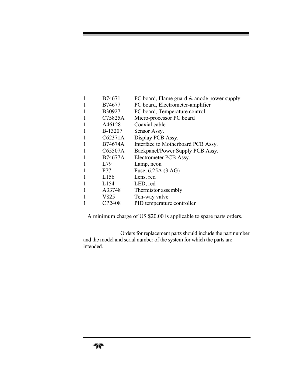 Teledyne 4030 - Total Hydrocarbon gas analyzer User Manual | Page 55 / 56