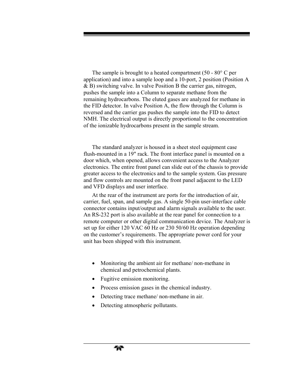 Teledyne 4040 - Methane / Nonmethane analyzer User Manual | Page 16 / 69