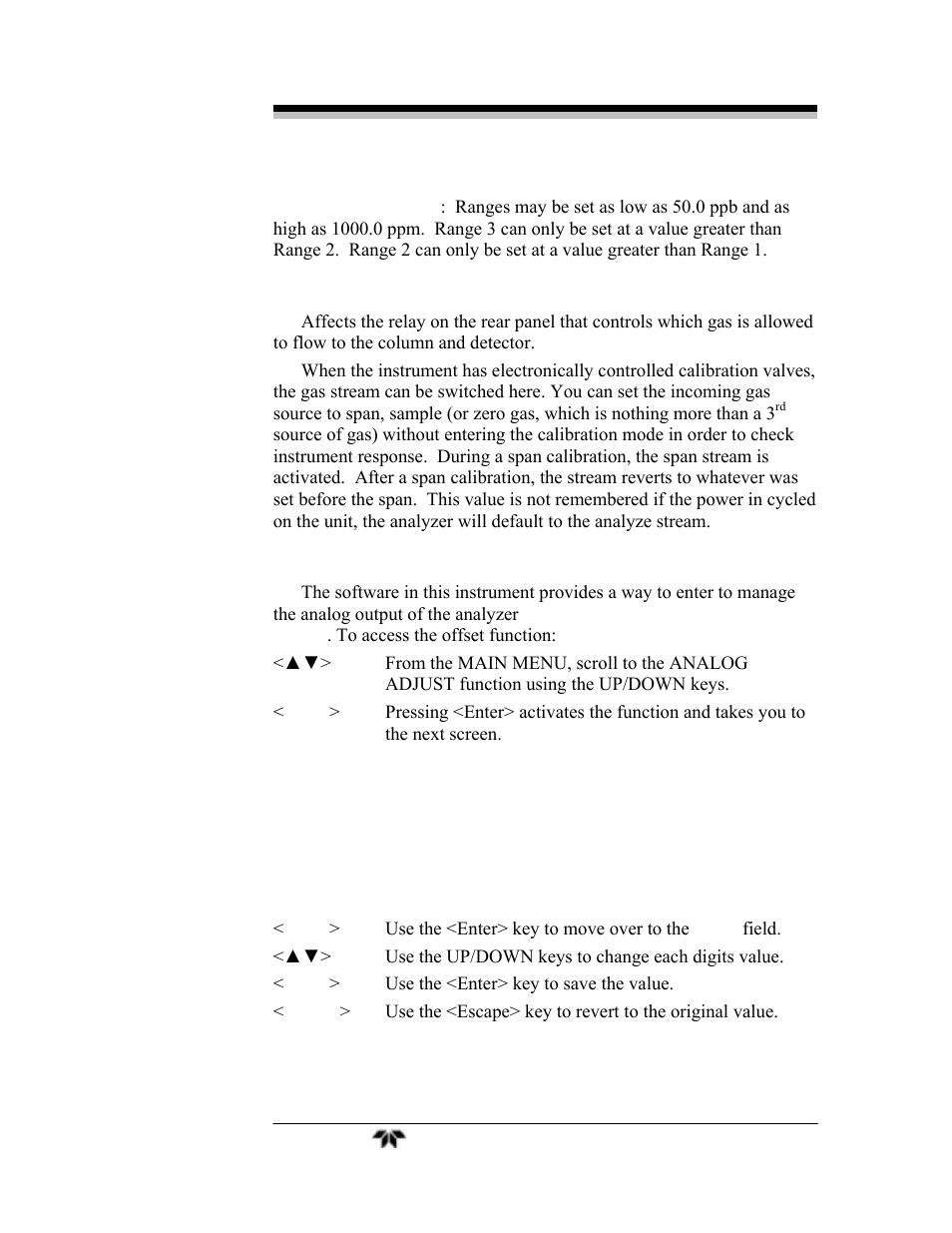 15 changing stream, 16 analog output adjustment | Teledyne 4040 - Methane / Nonmethane analyzer User Manual | Page 63 / 69