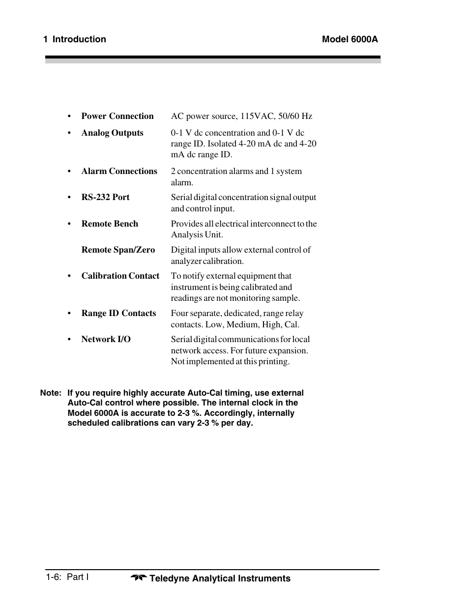 Teledyne 6000A - Photometric analyzer User Manual | Page 14 / 94