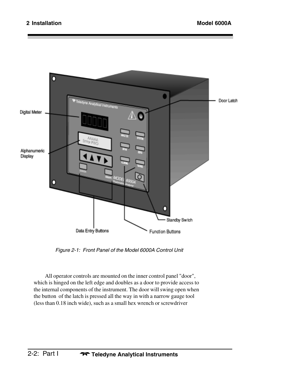 Teledyne 6000A - Photometric analyzer User Manual | Page 16 / 94