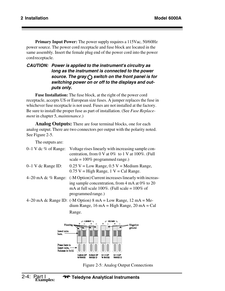 Teledyne 6000A - Photometric analyzer User Manual | Page 18 / 94