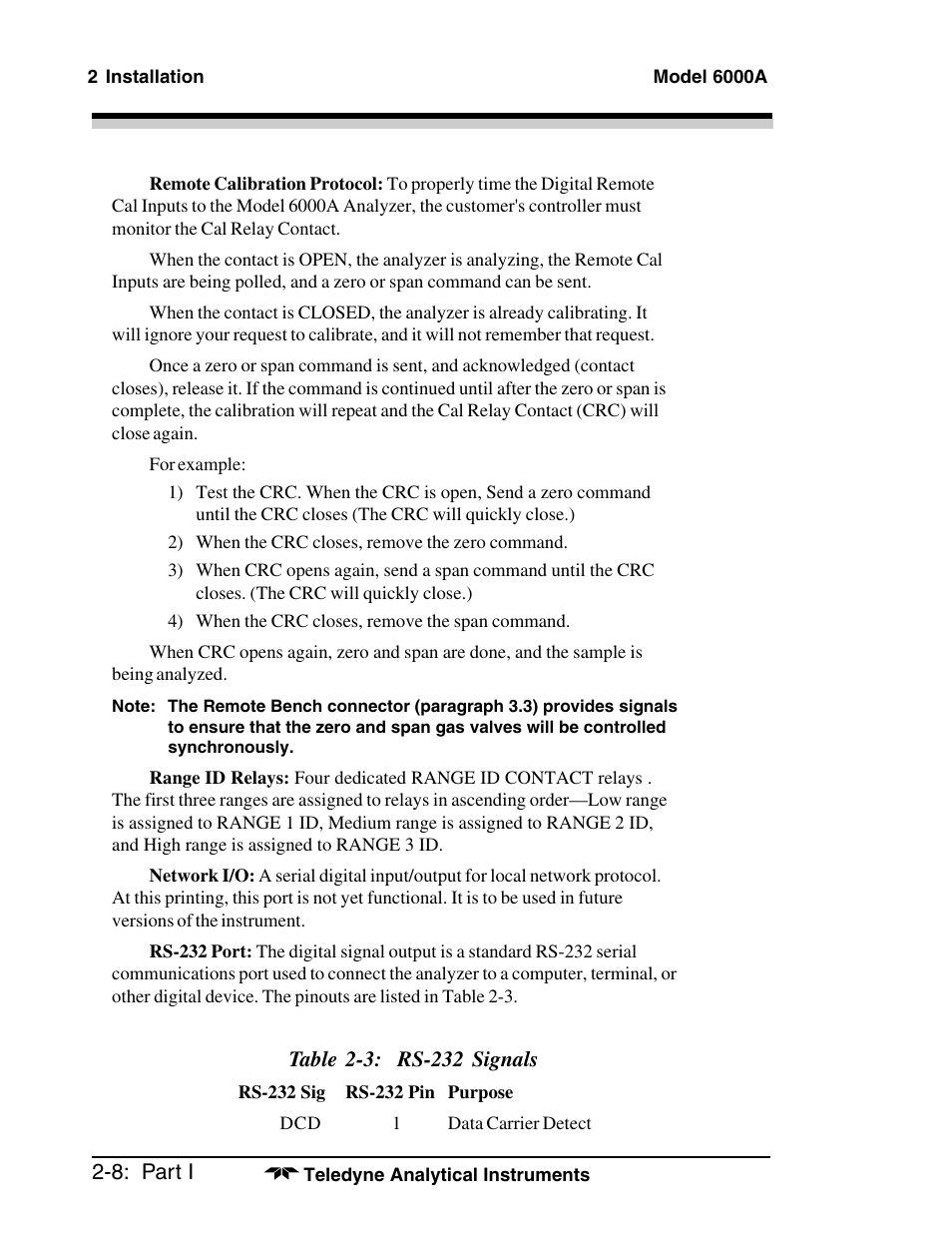 Teledyne 6000A - Photometric analyzer User Manual | Page 22 / 94