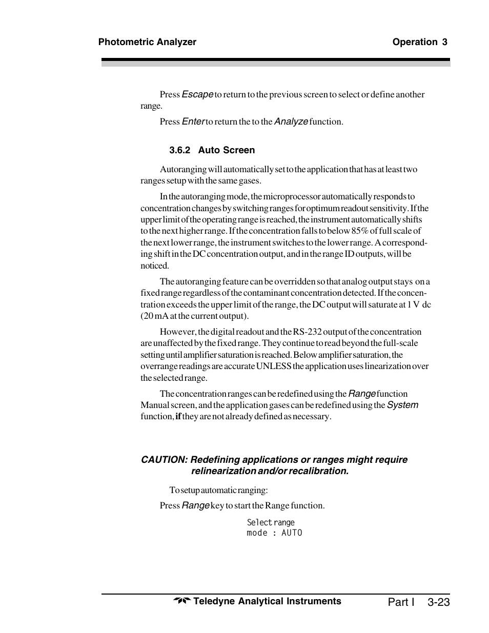 Teledyne 6000A - Photometric analyzer User Manual | Page 47 / 94