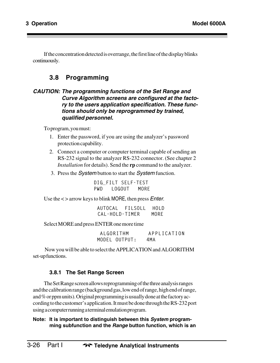 Teledyne 6000A - Photometric analyzer User Manual | Page 50 / 94