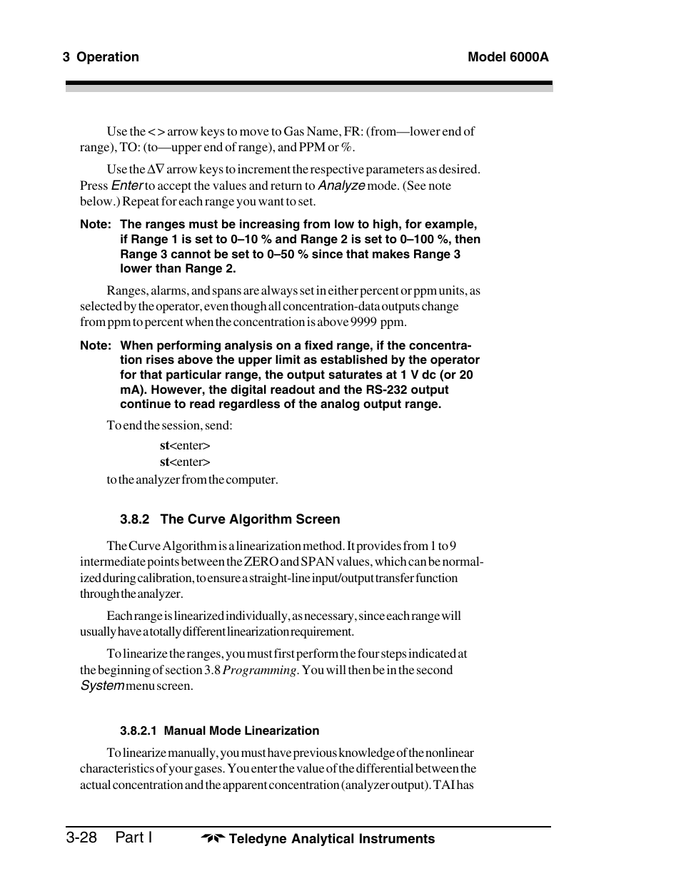 Teledyne 6000A - Photometric analyzer User Manual | Page 52 / 94