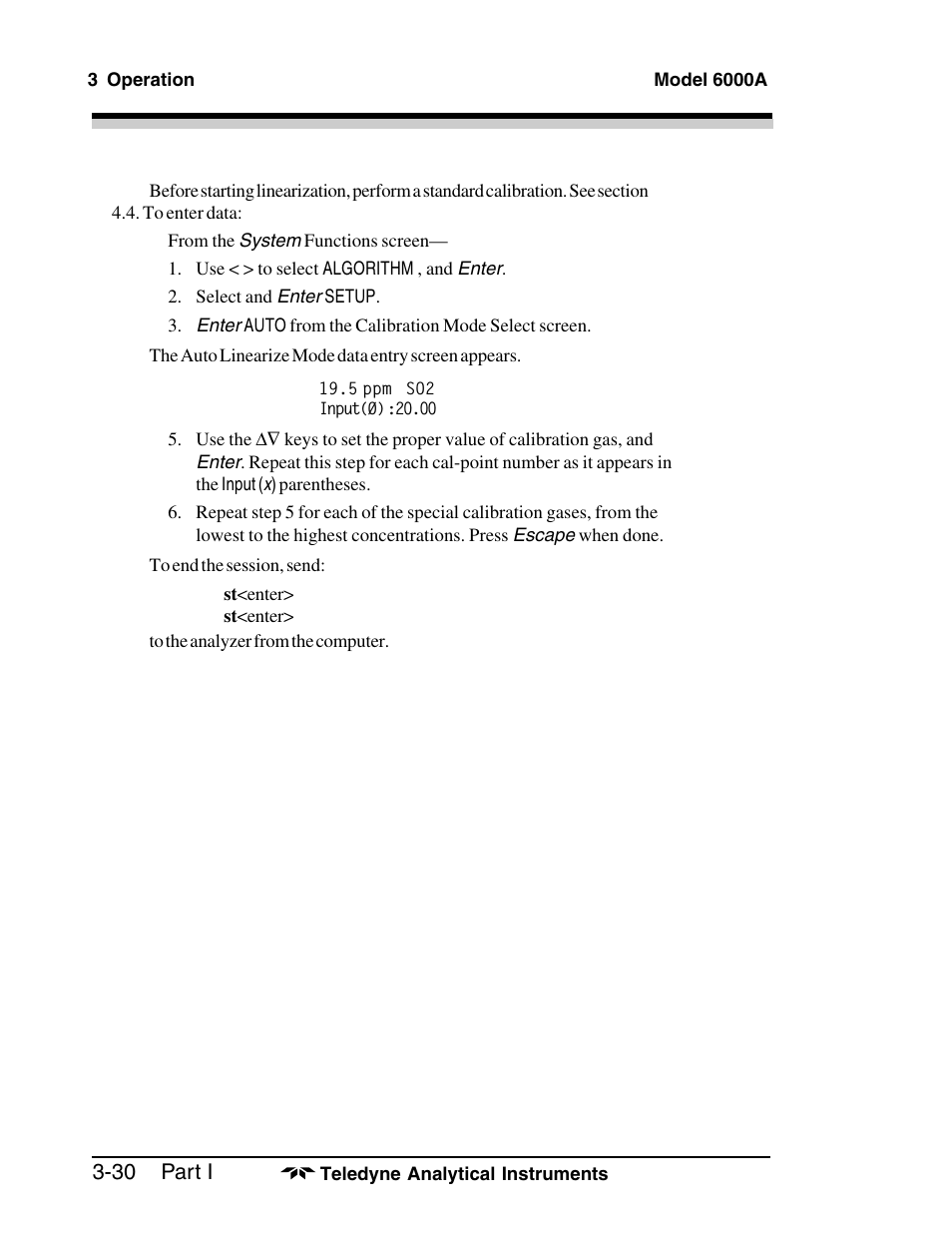 Teledyne 6000A - Photometric analyzer User Manual | Page 54 / 94