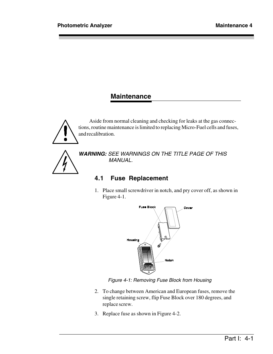Maintenance | Teledyne 6000A - Photometric analyzer User Manual | Page 55 / 94