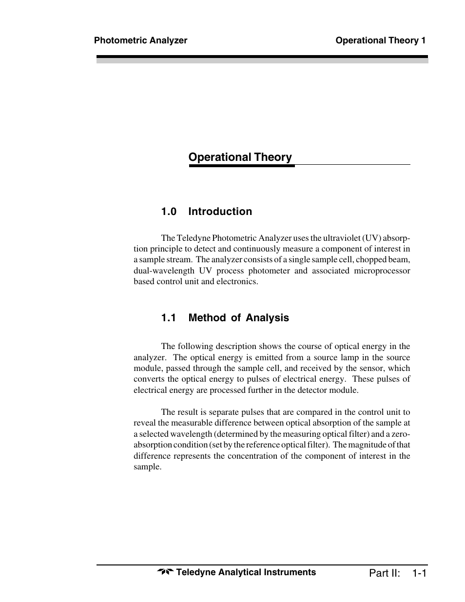 Operational theory | Teledyne 6000A - Photometric analyzer User Manual | Page 63 / 94