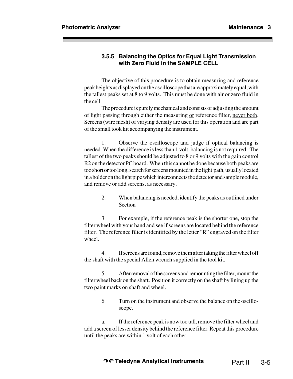 Teledyne 6000A - Photometric analyzer User Manual | Page 85 / 94
