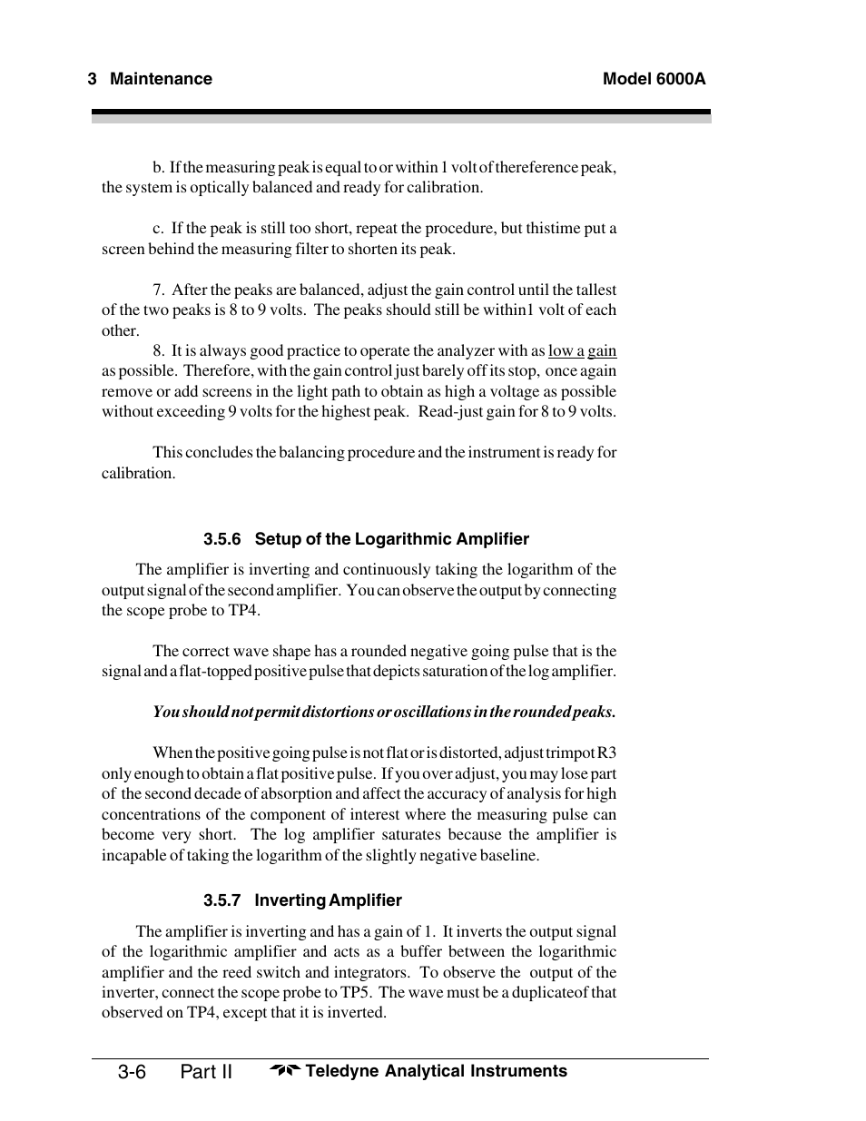 Teledyne 6000A - Photometric analyzer User Manual | Page 86 / 94