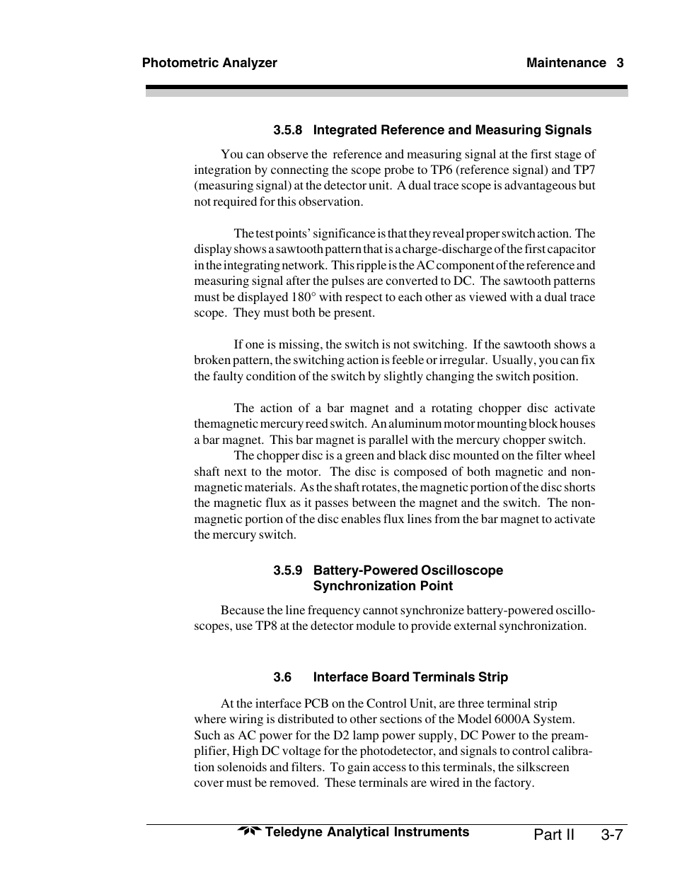 Teledyne 6000A - Photometric analyzer User Manual | Page 87 / 94