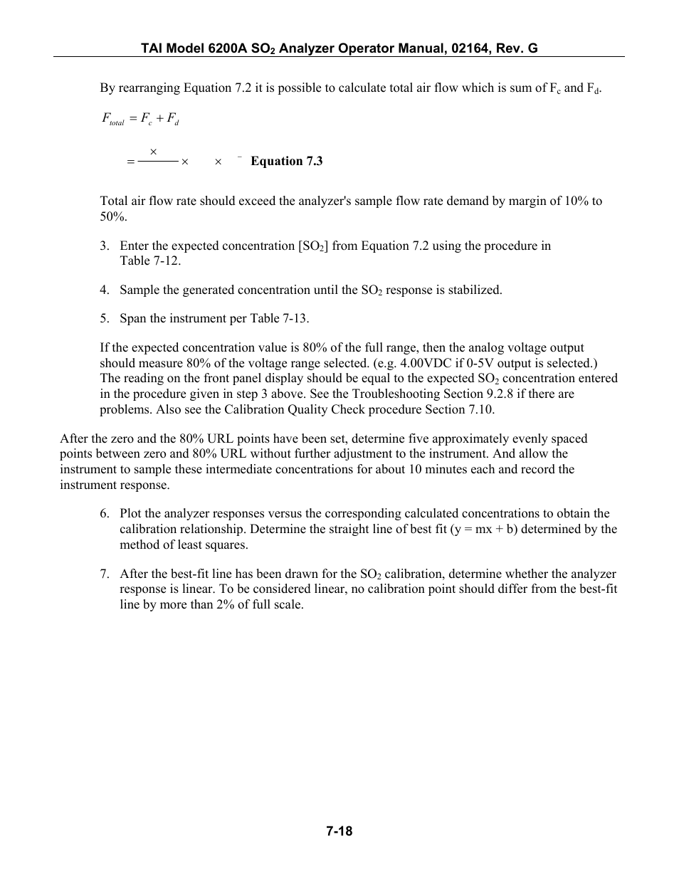 Teledyne 6200A - Sulfides analyzer User Manual | Page 125 / 206