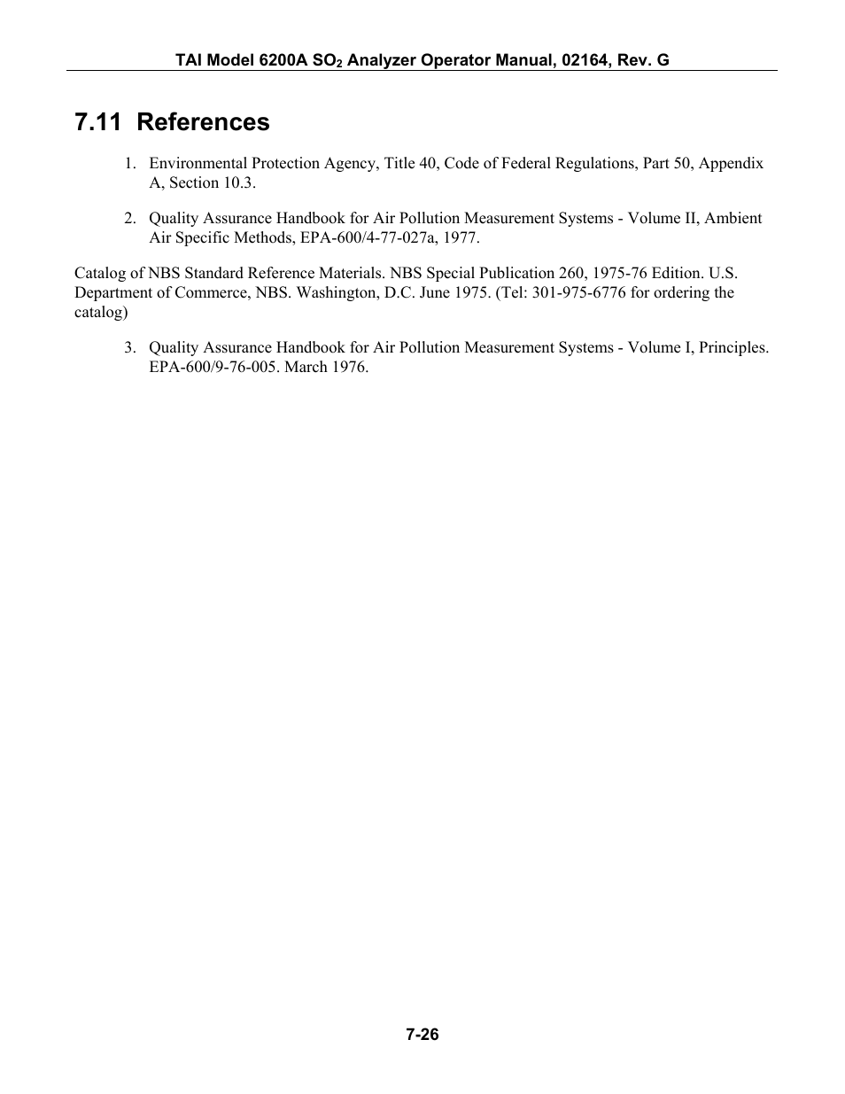References, 11 r, Eferences | 11 references | Teledyne 6200A - Sulfides analyzer User Manual | Page 133 / 206