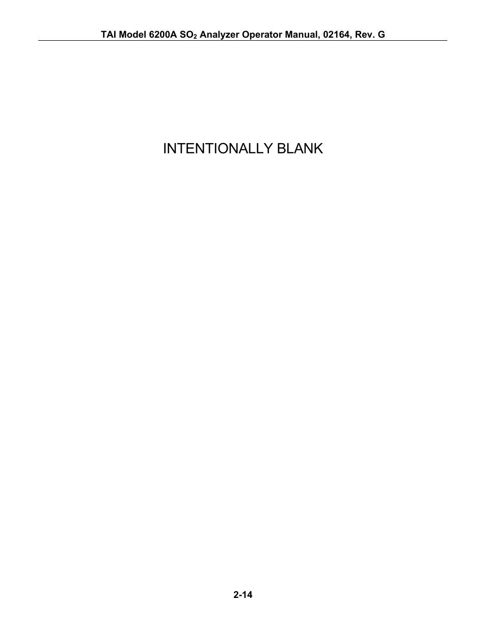 Intentionally blank | Teledyne 6200A - Sulfides analyzer User Manual | Page 51 / 206