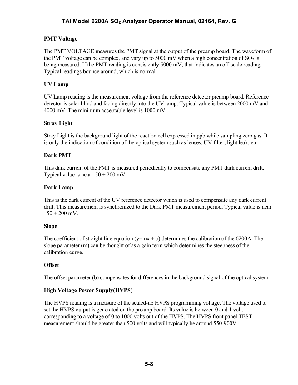 Teledyne 6200A - Sulfides analyzer User Manual | Page 71 / 206