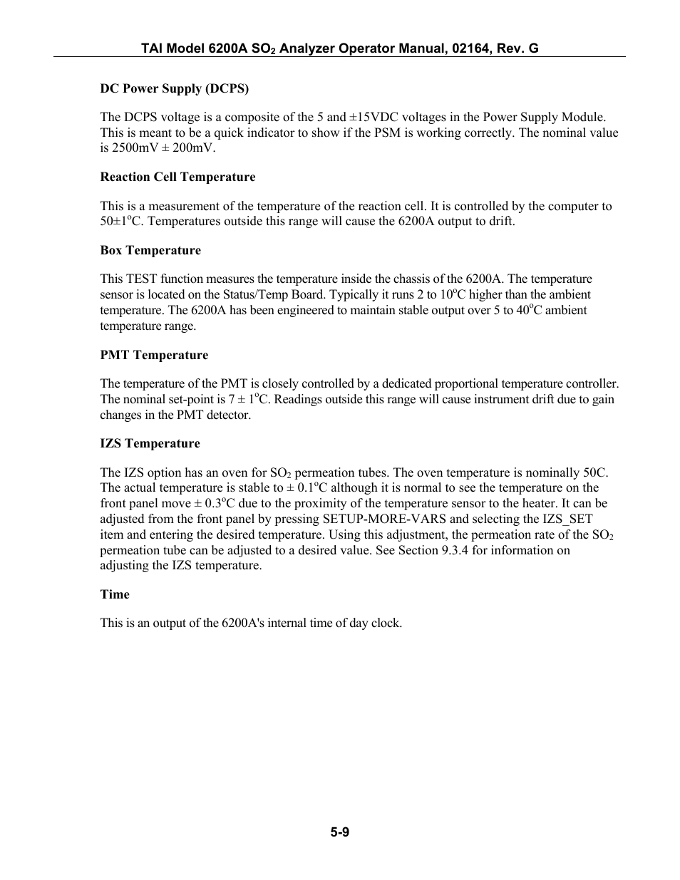 Teledyne 6200A - Sulfides analyzer User Manual | Page 72 / 206