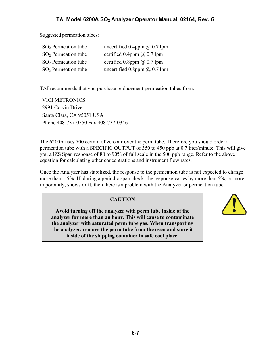 Teledyne 6200A - Sulfides analyzer User Manual | Page 88 / 206