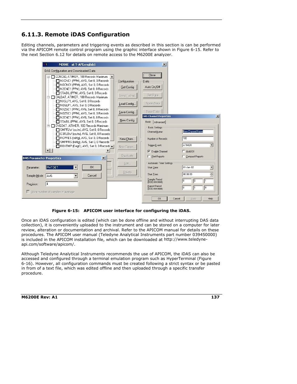 Remote idas configuration | Teledyne 6200E - Sulfides Analyzer User Manual | Page 137 / 306