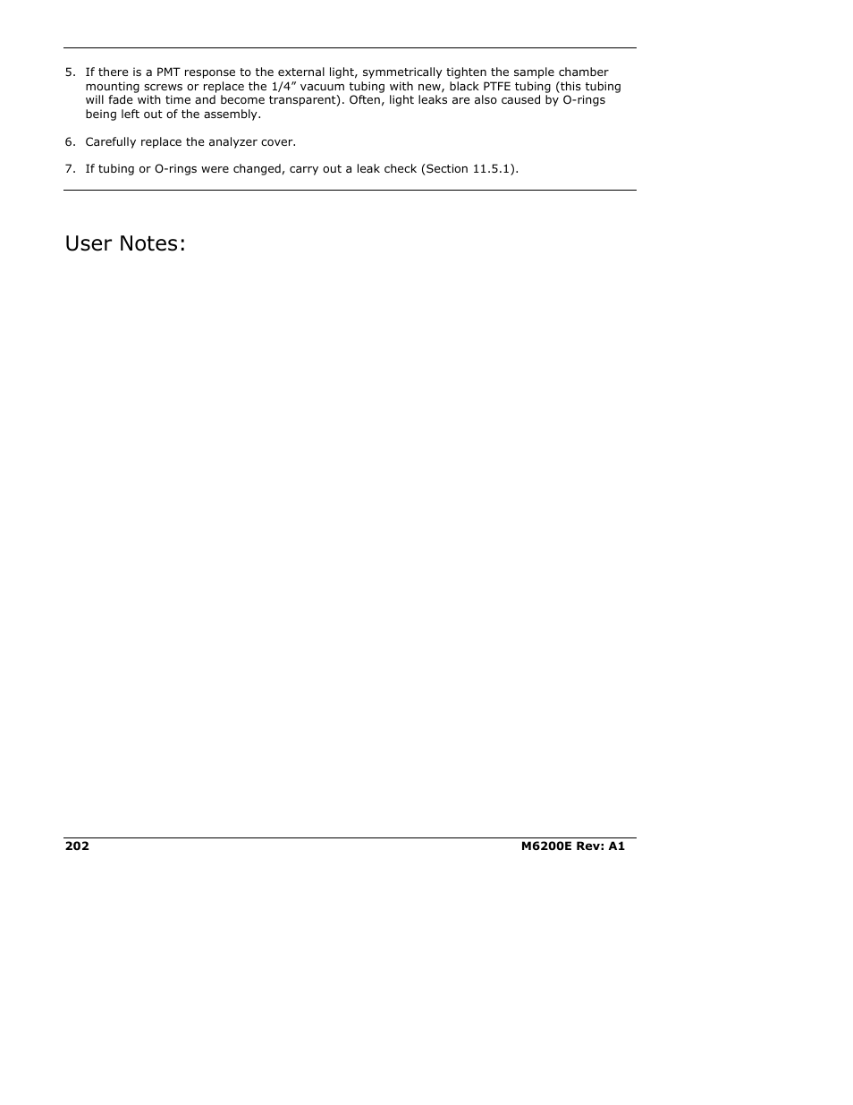 Teledyne 6200E - Sulfides Analyzer User Manual | Page 202 / 306